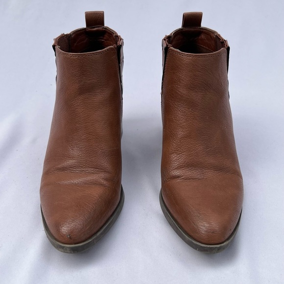 Cognac Block Heel Booties - Picture 3 of 6